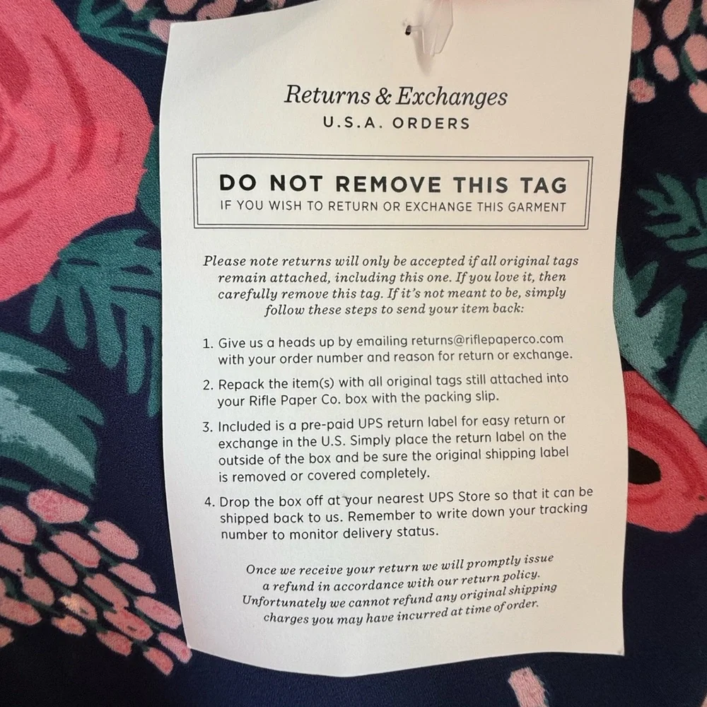 Rifle Paper Co. x Paper Crown Floral Top in Navy and  Pink - Picture 8 of 11